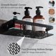 thumbnail image 2 of Rust-Proof Aluminum No-Drill Shower Shelf with 4 Hooks - Black, Bathroom Storage Compatible with Oral-B Braun, 2 of 5