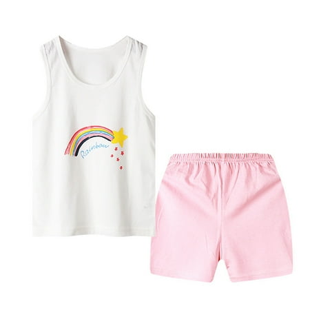 

ZHAGHMIN Baby Jean Shorts Kids Girls Boys 2 Piece Sleepwear Sleeveless T Shirt Shorts Pajama Loungewear Set Pj Baby Boy Jackets Sweaters Baby Boy Layering for Baby Boy Babies Jackets Girls Girls Tra
