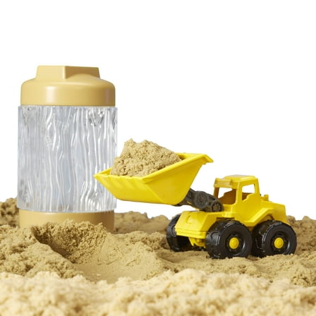 Wonder Factory Never Dry Sand Construction Trucks - Brown   Front Loader - Never Dries Out and Gluten Free, 3 