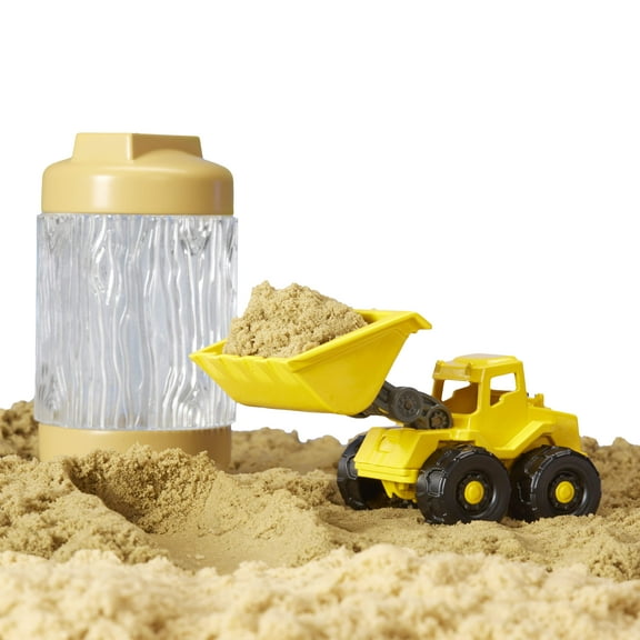 Wonder Factory Never Dry Sand Construction Trucks - Brown   Front Loader - Never Dries Out and Gluten Free, 3 