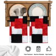 thumbnail image 5 of Modern Patchwork Texture Kitchen Towels Set of 4, Abstract Blocks Geometric Red Black Absorbent Dish Towels for Kitchen, Microfiber Hand Towel, Quick Drying Tea Towel for Cleaning Dishcloths, 5 of 7