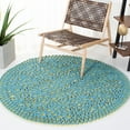 thumbnail image 3 of SAFAVIEH Novelty Delbert Abstract Reversible Area Rug, Yellow/Blue, 5' x 5' Round, 3 of 20