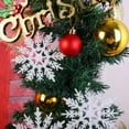thumbnail image 3 of 12 Pcs Glitter Snowflake 4 inches Plastic Christmas Hanging Glitter Snowflakes String Garland for Decorating, Crafting,Wedding,Party and Christmas Tree Decorations Ornaments, 3 of 6
