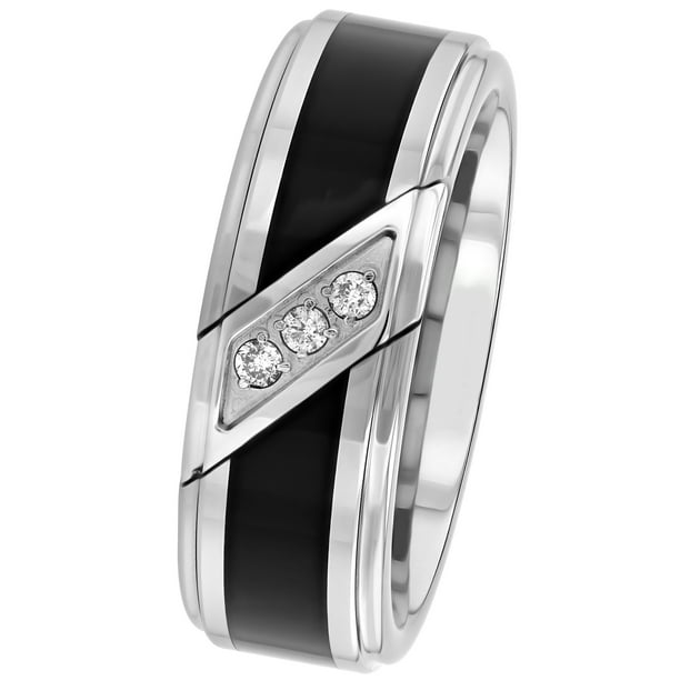 Gallery walmart wedding bands men matvuk. men s tungsten diamond accent 8mm two tone band