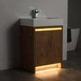 thumbnail image 3 of Blossom Capri 24" Freestanding Vanity in Classic Oak | Acrylic Sink | LED Wood Cabinet | Soft-Close Storage, 3 of 10