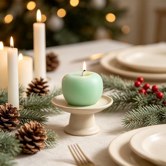 MMJ Scented Candles Apple Shaped Soy Wax Fall Farmhouse Cinnamon Thanksgiving Centerpiece Home Kitchen Table Mantel Decor Gift 2.36x2.36x1.77in