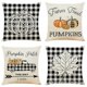 thumbnail image 1 of Juego de 4 fundas de almohada de otoño de 45 x 45 cm, diseño de calabaza y hojas de arce, decoración rústica, 1 of 4