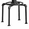 thumbnail image 2 of Metal Frame Bar Stool With Wooden Seat In Black And Natural Brown, Set Of 2, 2 of 4