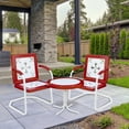thumbnail image 2 of Northlight 35" Square Outdoor Retro Tulip Steel Armchair, Red and White, 2 of 4