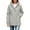 Gray, variant on Hooded Coat for Women Full Zip Long Sleeve Waist Drawstring Outdoor Waterproof Athletic Jacket White Size 2XL
