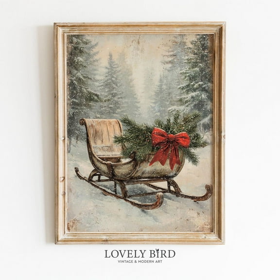 Coquette Christmas Bow Print Merry And Bright Trendy Winter Poster Minimalist Red Green Bow Christmas Quote Wall Art Cute Cozy Print- Wall Art Print, 8x12 UNFRAMED