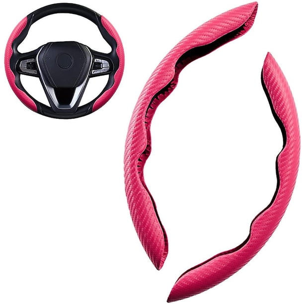 1 par de nuevos protectores de volante de fibra de carbono para mujeres y hombres, accesorio de coche seguro y antideslizante, coche de ajuste universal
