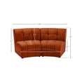 thumbnail image 3 of Meridian Furniture Limitless Cognac Velvet Modular Loveseat, 3 of 13