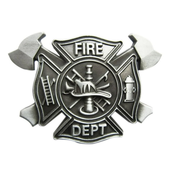 Vintage Style Fire Fighter Cross Belt Buckle
