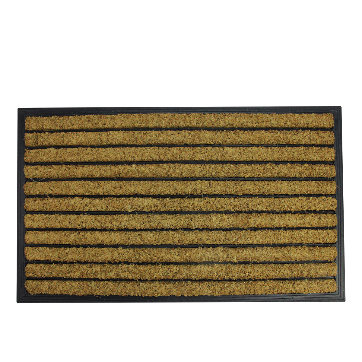 Black and Brown Striped NonSkid Outdoor Rectangular Doormat 17.75" x
