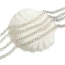 Uxcell 2 Yards Pearl Beaded Trim, 1cm Bridal Lace Ribbon Trimming Edge Embellishments for Sewing Wedding Party Dress Fabric DIY Craft, White