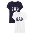 thumbnail image 1 of GAP - Playera clásica con Logotipo para Mujer, Paquete de 2, Uniforme Azul Marino., X-Large, 1 of 5