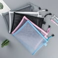 thumbnail image 3 of 10 Pcs Pochette à Fermeture Éclair en Maille Sac Transparent en Nylon Pochette en Papier A4 Corde Suspendue Pratique Solution de Rangement Polyvalente Fermeture à Glissière en Douceur Compatibilité Taille A4, 3 of 7