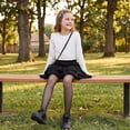 thumbnail image 6 of Grblisyd Girls Pleated Uniform Skirts Fashion Elastic Waist Ruffle Hem Skirt Kids Cute Mini Tennis Skirt Back to School Clothes, 6 of 7
