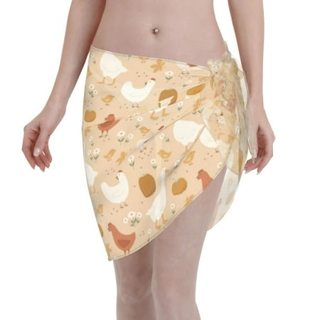 Disketp Autumn And Thanksgiving Women Swimsuit Cover Up Short Chiffon Summer Beach Sarong Bikini Wrap Skirt Bathing Suit
