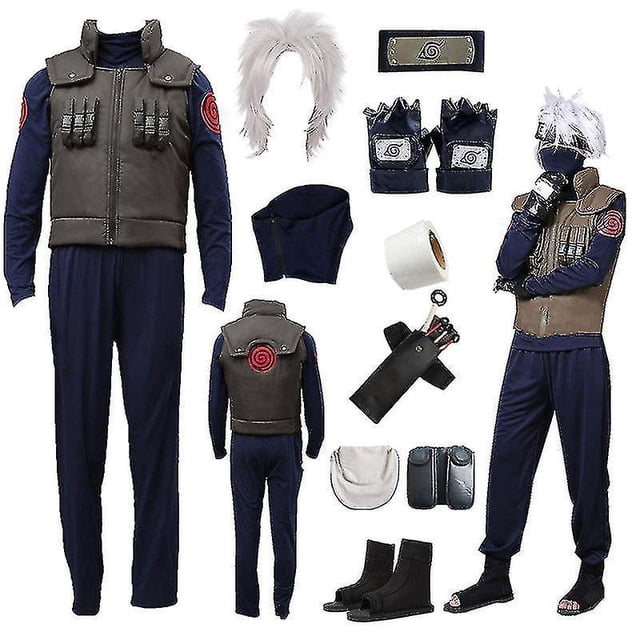 Disfraz de Hatake Kakashi para Halloween, chaleco verde, disfraz de cómic completo para Halloween