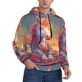 thumbnail image 2 of Naloa Meditating Cute Horse Men's Casual Hooded Collar Drawstring Hoodies Pullover Sweatshirts Casual Long Sleeve Shirts-Large, 2 of 7