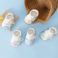 thumbnail image 4 of Otqutp Newborn Baby Sock Booties Cotton Color Block Elastic Cuff Shoes Non Slip Sole Indoor Pre Walker Footwear for Boys Girls, 4 of 4