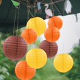 thumbnail image 4 of JUMRHFAN 12 Pcs Fall Paper Lanterns Thanksgiving Decorations Yellow Orange and Brown Paper Lanterns Autumn Decorative Round Hanging Party Decorations Harvest Theme Party Supplies, 4 of 14