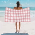 thumbnail image 2 of Pink Gingham Buffalo Check Beach Towels Blanket Soft&Absorbent Quick Dry Microfiber Pink White Plaid Pool Towels for Swimming ,Yoga, Sports, Gym, Camping,Large 30X60in,, 2 of 8