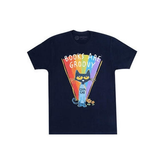 Pete the Cat: Books Are Groovy Unisex T-Shirt Large