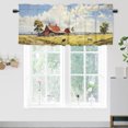 thumbnail image 2 of Cow Kitchen Valance Curtains Rustic Farm Animal Western Red Barn Country Scenery Privacy Decorative Rod Pocket Short Window Valance Curtains 54 by 18 in, 2 Panel, 2 of 6