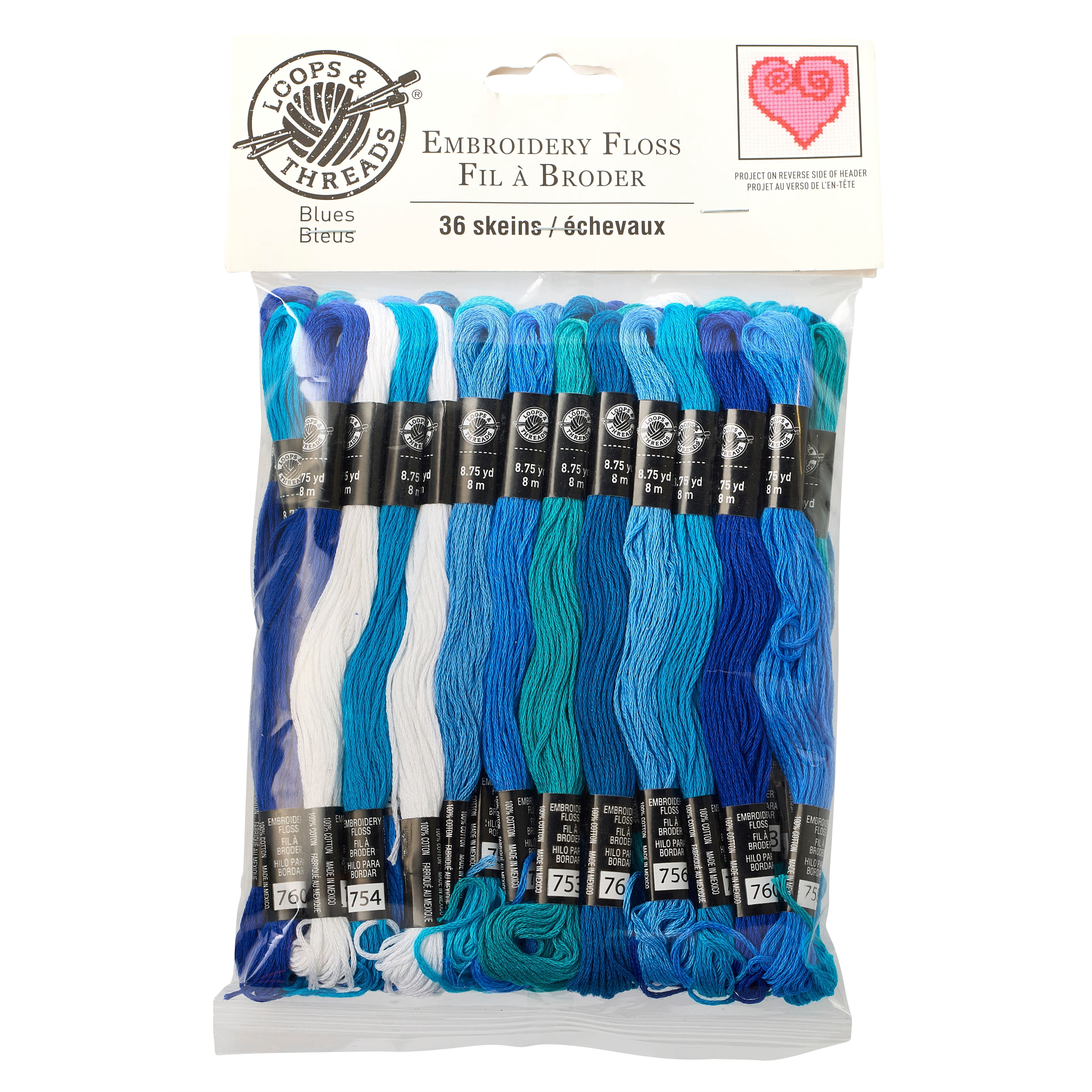 Loops & Threads Blues Embroidery Floss, 12 Packs: 36 ct. (432 total)