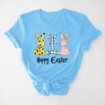 thumbnail image 1 of UPPADA Femmes Easter Oeufs Imprimé T-Shirts Heureux Easter Graphique Bunny Rabbit Mignons T-Shirts Manches Courtes Décontracté Col Rond T-Shirts Été Basique Coupe Régulière Chemises Bleu,G, 1 of 5