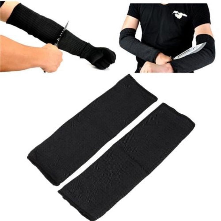 1 Pair Black Polyester Cut-resistant Sleeve, Arm Protection Sleeve