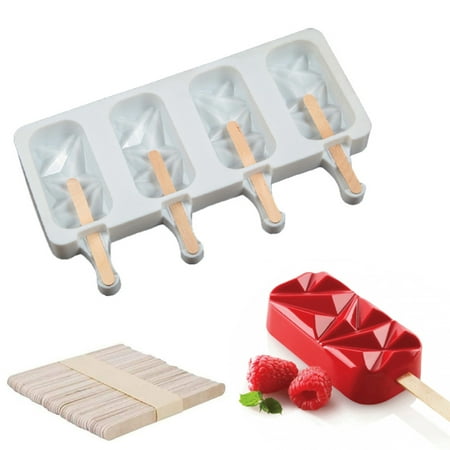 

4 Cavities Silicone Ice Cream Maker Household DIY Cake Mold Homemade Baking Tools