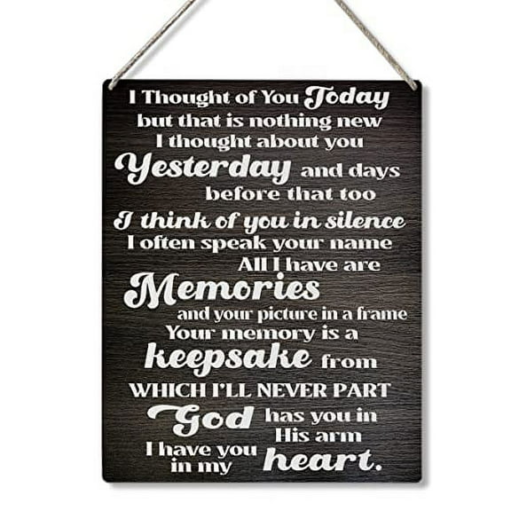 Novelty Inspirational Gift Signs I Thought of You Today But That is Nothing New I Thought About You Wooden Hanging Sign Rustic Wall Art Home Office Decoration 5x10 Inch