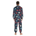 thumbnail image 4 of FORMRS Onesies Pajama for Adults Unisex Hoodie Winter Jumpsuit One Piece Sleepwear, Sizes S-2XL, Red White Stars, 4 of 7