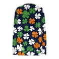 thumbnail image 5 of St. Patrick's Day Sweatshirt for Women Striped Shamrock Graphic Quarter Zip Pullover Long Sleeve Loose Fit Soft Festive Holiday Clothes, 5 of 5