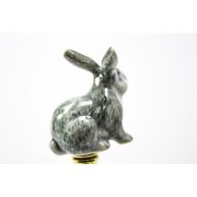 Gray Rabbit Finial Hand Painted Porcelain 2.5h