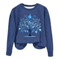 thumbnail image 2 of Fznquz Womens Blouse Crewneck Blue Hanukkah Fall Winter Sweatshirts Casual Trendy Long Sleeve Women Clothing, 2 of 4
