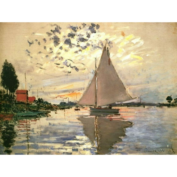 Sailboat At Le Petit - CANVAS OR FINE PRINT WALL ART
