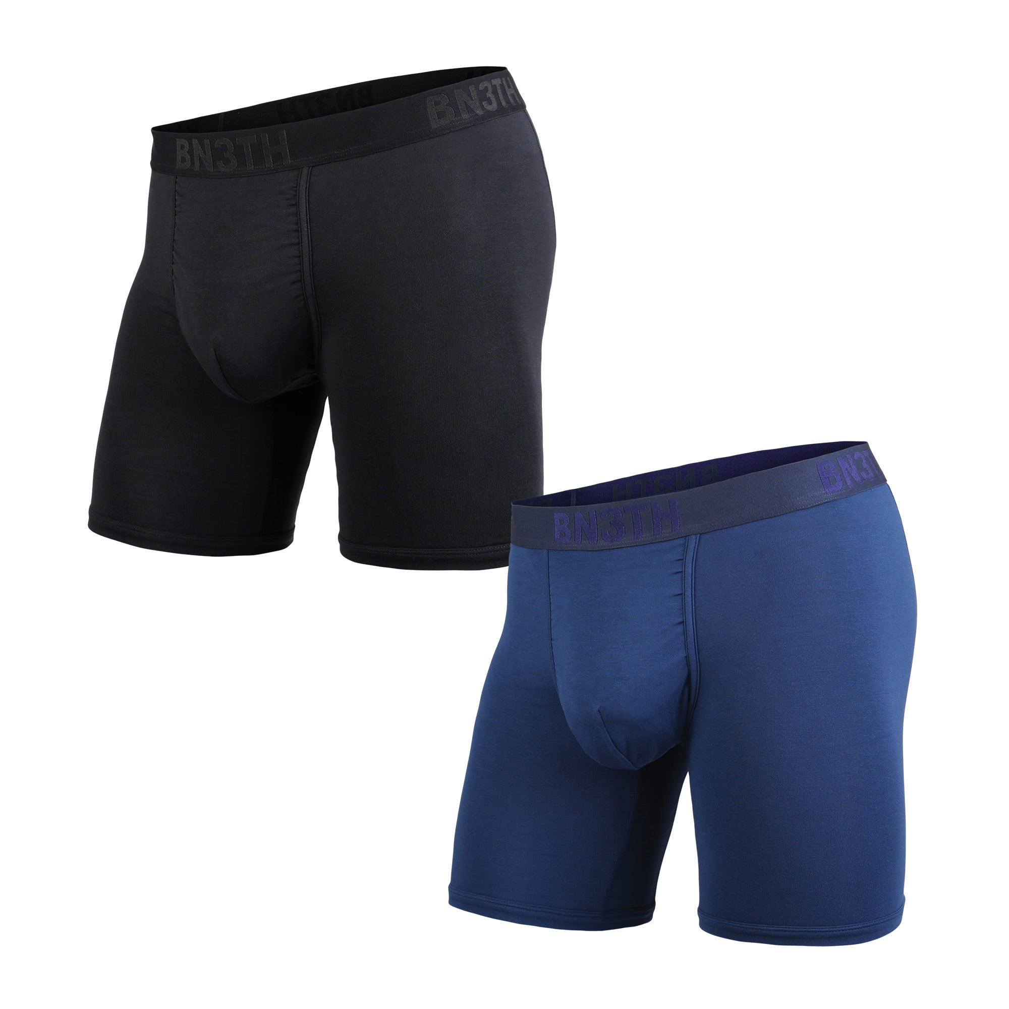 BN3TH Support Pouch Men's Underwear - 2 Pack Boxer Briefs (Black/Navy,  X-Small) 