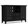 thumbnail image 2 of Acadian 53 inch Wide Solid Wood Transitional Tall TV Stand in Black For TVs up to 60 inches, 2 of 13
