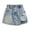 Z239 Blue, variant on Landzoo Girls Shorts Solid Color Elastic Waist A-Line Summer Cozy Soft Girls Denim Skort Shorts Size 6-7 Years Blue
