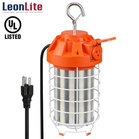 

LEONLITE 130W High Bay LED Temporary Work Light Fixture for Workshop Building Site Construction Site 650W Eqv. 17 600 Lumens UL Listed 5000K Daylight