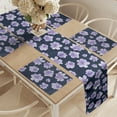 thumbnail image 2 of Ambesonne Floral Table Runner & Placemats, Watercolor Flower Blossoms, Placemat 4 pcs + Runner 14"x72", Night Blue Lavender, 2 of 2