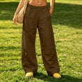 thumbnail image 7 of Wide Leg Sweatpants Women Zaewscy Women's Solid Color Loose-fitting Sweatpants High-waisted Wide-leg Casual Sweatpants Drawstring Elastic Waistband With Pockets., 7 of 7