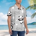thumbnail image 2 of Lsque Pandas pattern Hawaiian Shirt for Men, Unisex Summer Beach Casual Short Sleeve Button Down Shirts-XX-Large, 2 of 9
