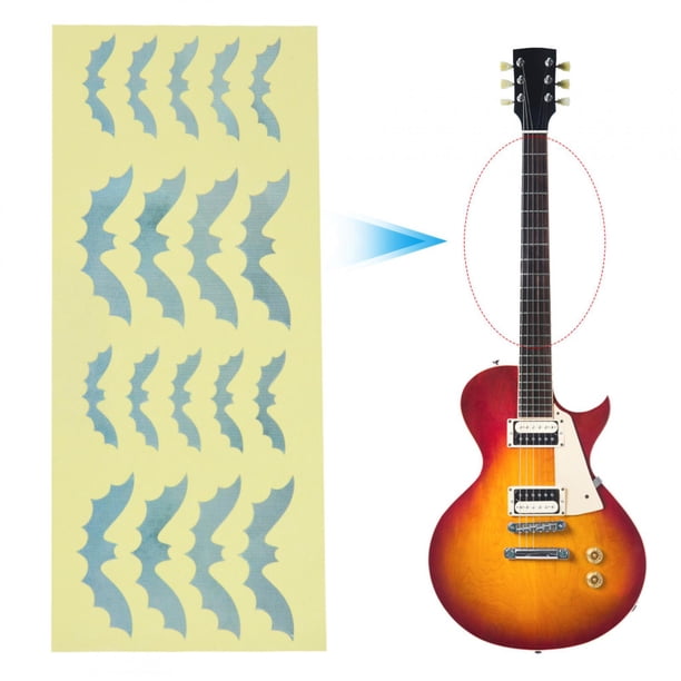 Pegatinas para diapasón de guitarra, diseño de murciélago, incrustaciones para diapasón de guitarra, diseño de primera clase
