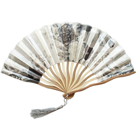 

wofedyo home & kitchen Chinese Style Hand Held Fan Bamboo Paper Folding Fan Party Wedding Decor